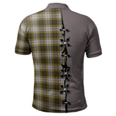 Buchanan Dress Tartan Polo Shirt - Lion Rampant And Celtic Thistle Style